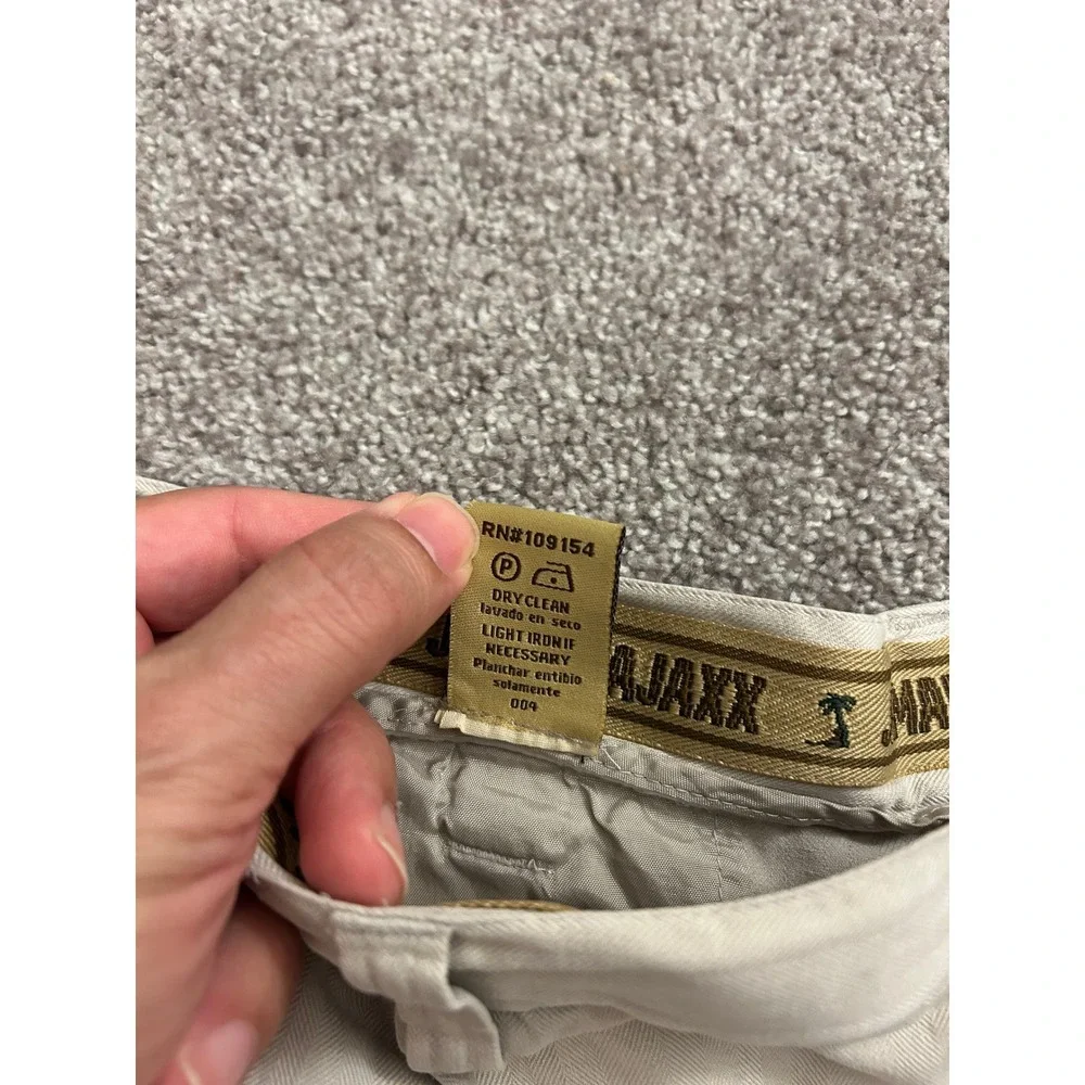 Jamaica Jaxx Silk Pleated Shorts Mens 36 Beige Excellent Herringbone Resortwear
